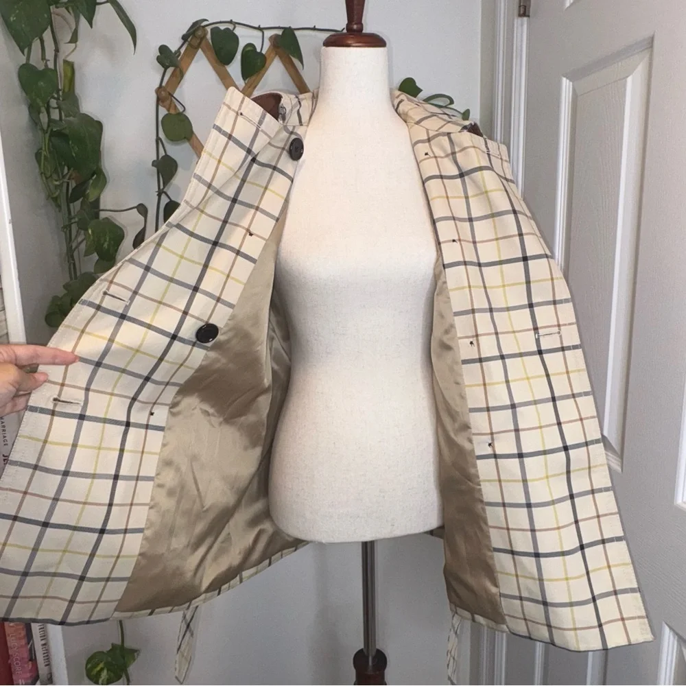 COACH Tattersall Short Trench Coat - Picture 8 of 10